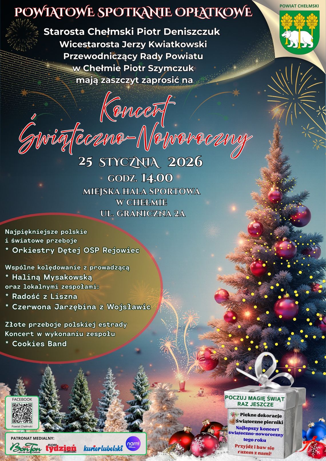 25 stycznia w Chełmie odbędzie się "Powiatowe Spotkanie Opłatkowe" połączone z Koncertem Świąteczno-Noworocznym.