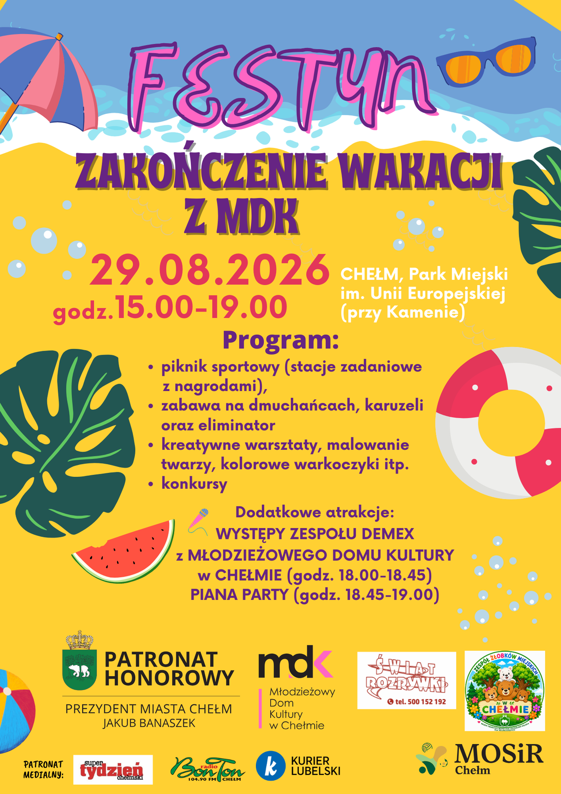 Chełm. Sport, koncert i piana party w Parku Miejskim W sobotę, 29 sierpnia, odbędzie się festyn z okazji zakończenia wakacji.