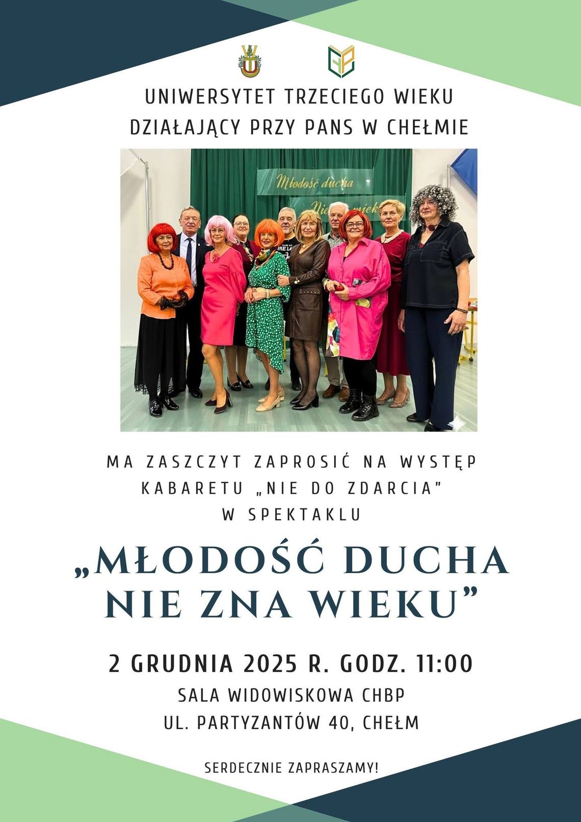 Występ kabaretu „Nie do zdarcia” odbędzie się w poniedziałek, 2 grudnia o godzinie 11:00.