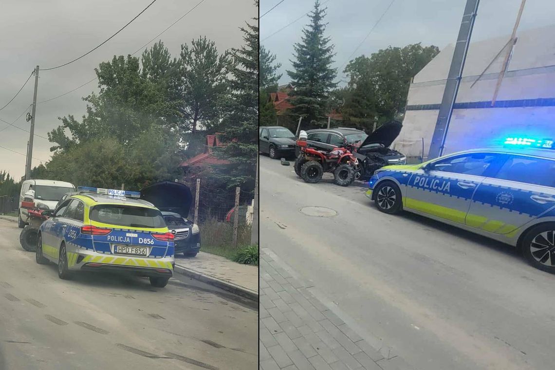 Chełm. Wjechał quadem w zaparkowane auto. Trafił do szpitala