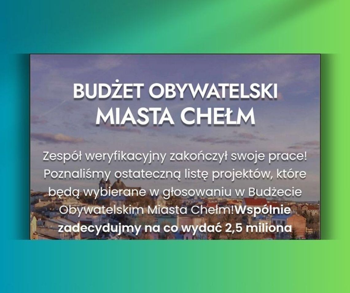 Chełm. Znamy listę projektów Budżetu Obywatelskiego!