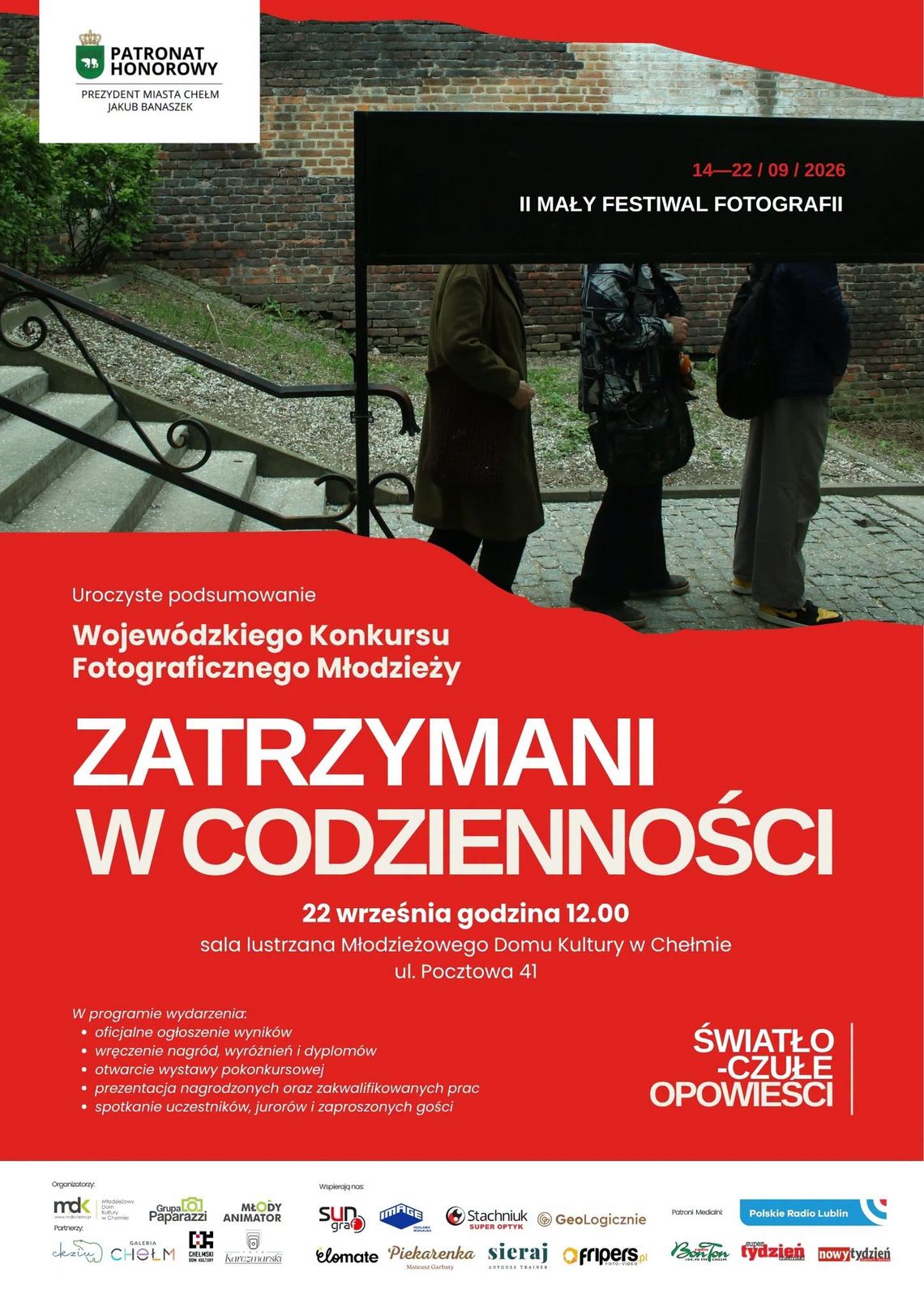 Uroczyste podsumowanie konkursu odbędzie się 22 września o godzinie 12.00 w Sali Lustrzanej Młodzieżowego Domu Kultury w Chełmie przy ulicy Pocztowej 41.