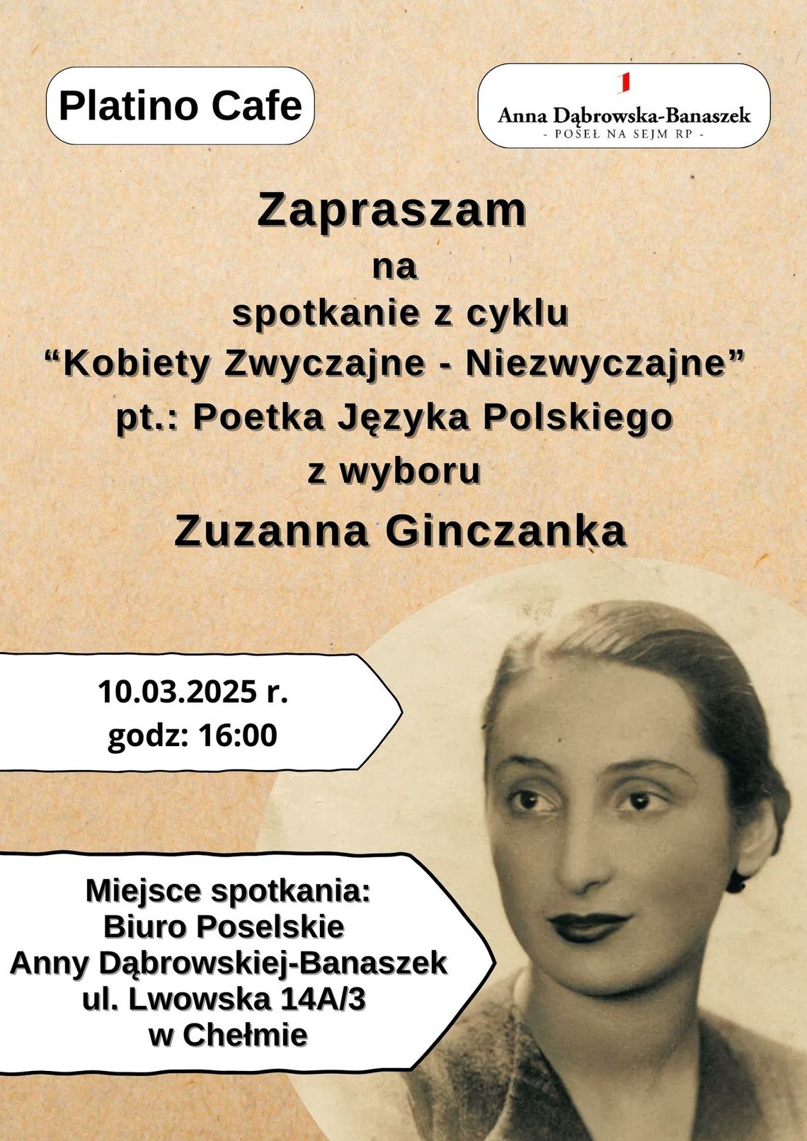 Chełmianie uczczą pamięć Zuzanny Ginczanki Chełmianie uczczą pamięć Zuzanny Ginczanki