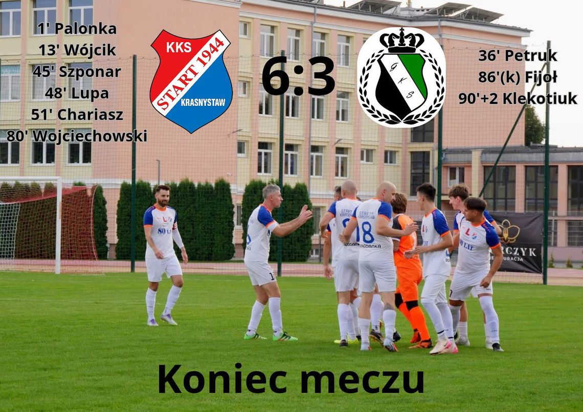 Chełmska klasa A. Zacięta walka w czołówce Start Krasnystaw - GKS Pławanice Kamień