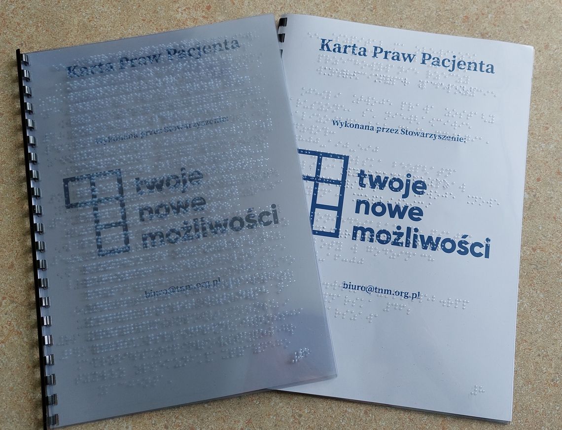 Chełmski szpital ma Kartę Praw Pacjenta spisaną w alfabecie Braille'a