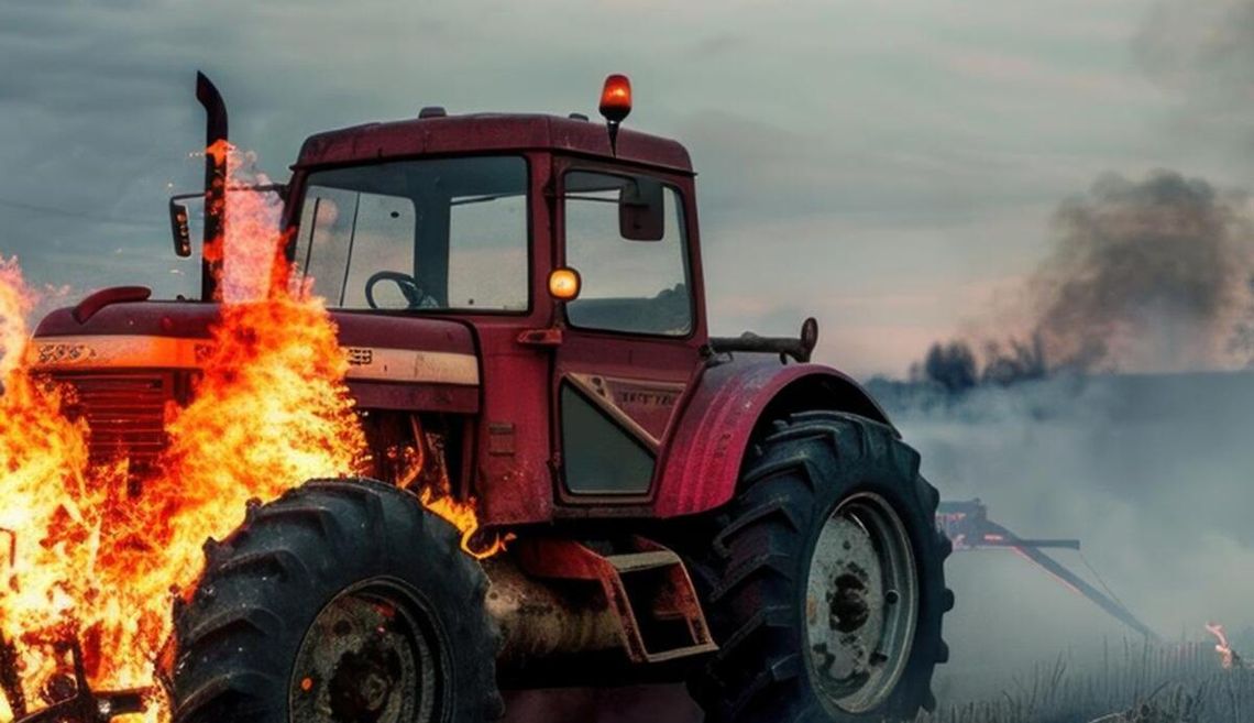 Ciągnik stanął w ogniu w Zaświatyczach. Gospodarz rozpoczął akcję gaśniczą Ciągnik stanął w ogniu w Zaświatyczach. Gospodarz rozpoczął akcję gaśniczą