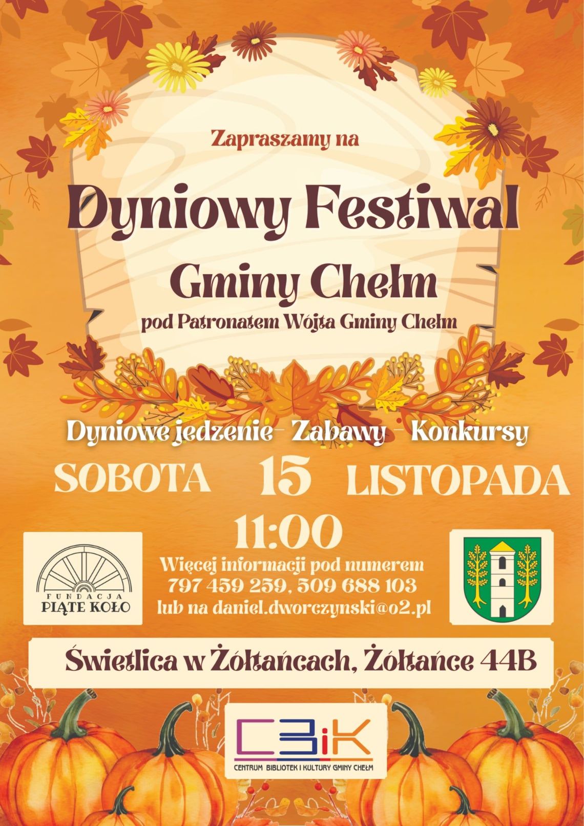 Dynia w roli głównej! Rusza "Dyniowy Festiwal Gminy Chełm"