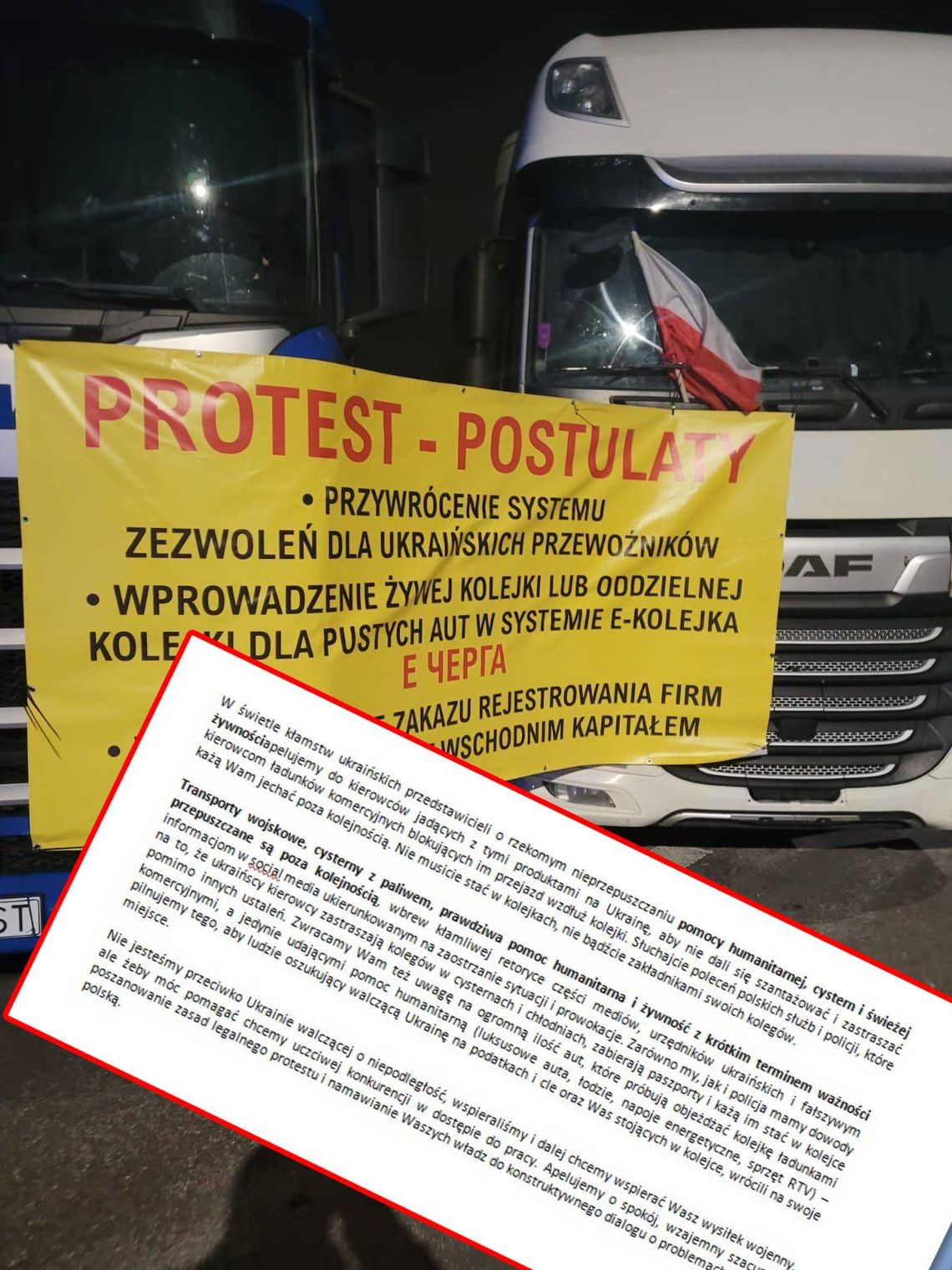 Gm. Dorohusk. Ukraina robi listę, a polscy kierowcy rozdają ulotki