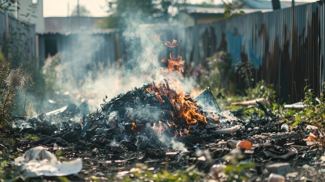 Gm. Fajsławice. Ktoś ponownie podpalił śmieci na dzikim wysypisku?