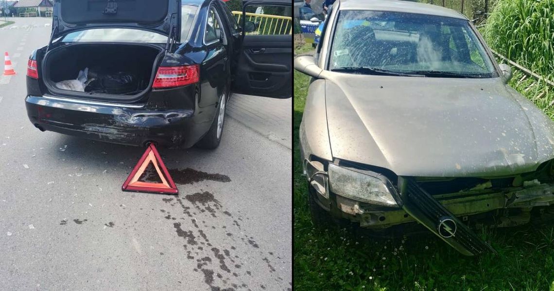 Gm. Gorzków. 17-latek uderzył oplem w audi i odjechał. Był pijany [FILM]