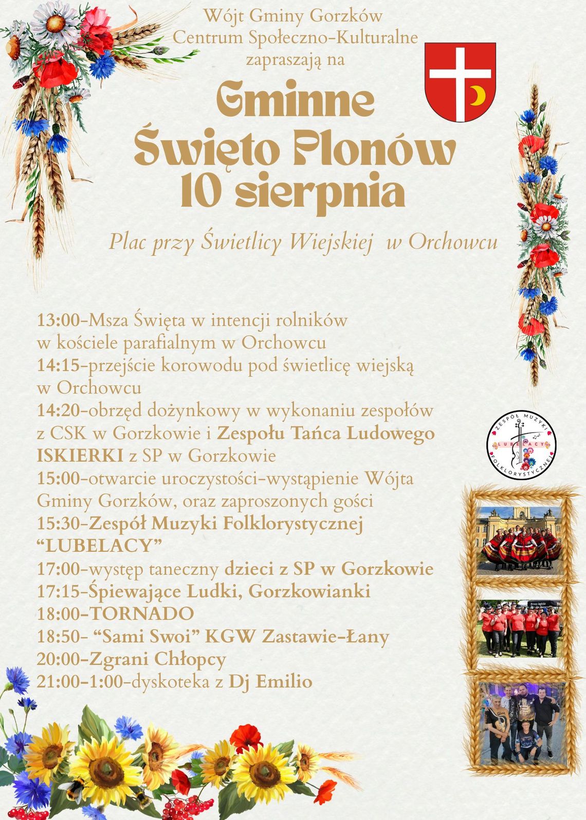 Gm. Gorzków. Bogaty program uroczystości dożynkowych