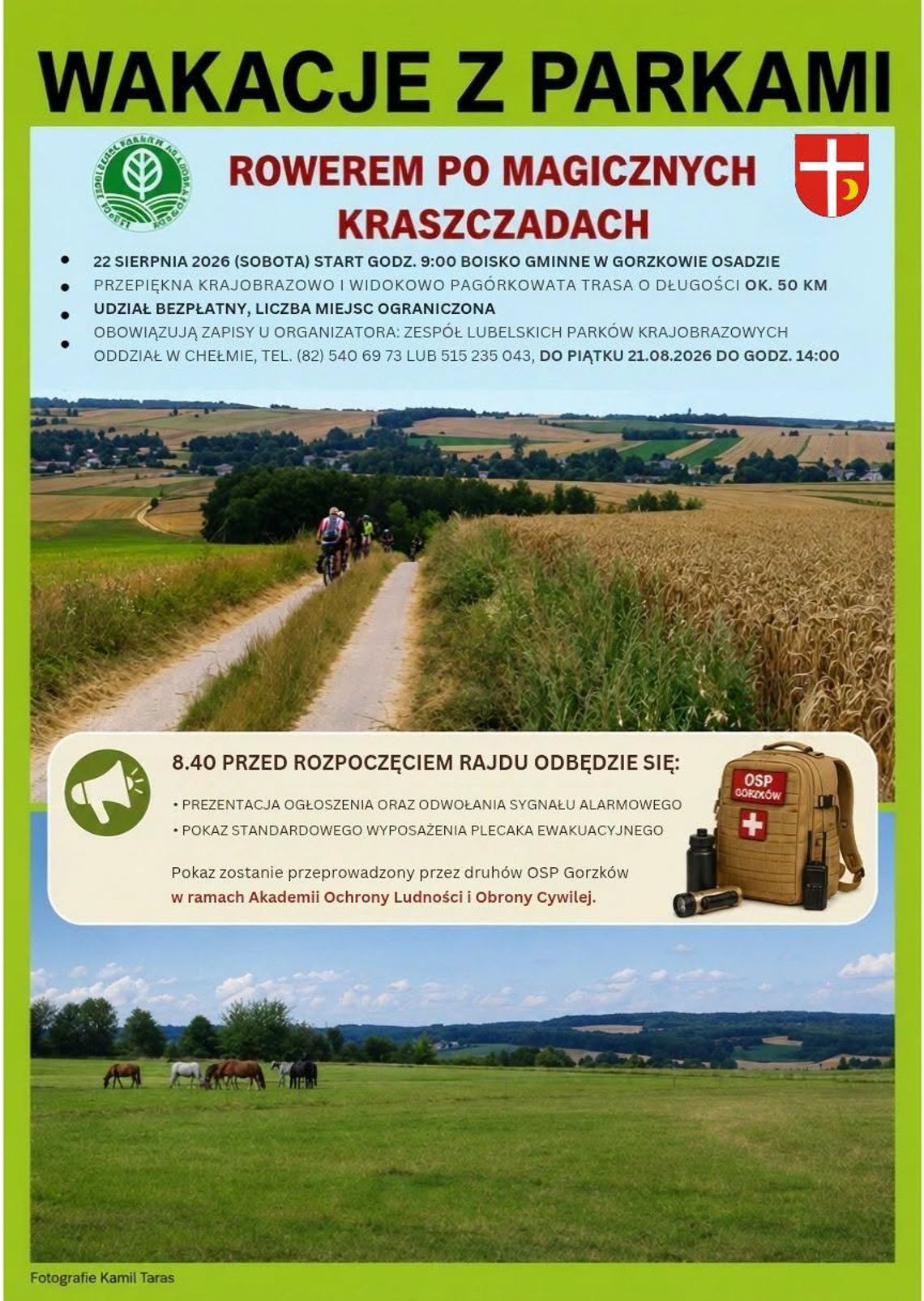 Bezpłatny rajd rowerowy po Kraszczadach odbędzie się 22 sierpnia w Gorzkowie Osadzie. Sprawdź trasę, zasady zapisów i program wydarzenia.