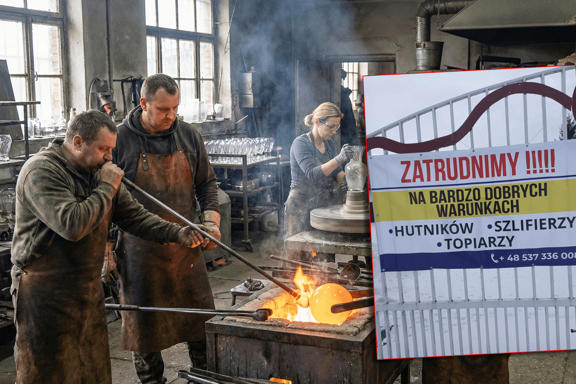 fot. ilustracyjna z nadesłanym zdjęciem z ofertą pracy w hucie szkła w Dubecznie