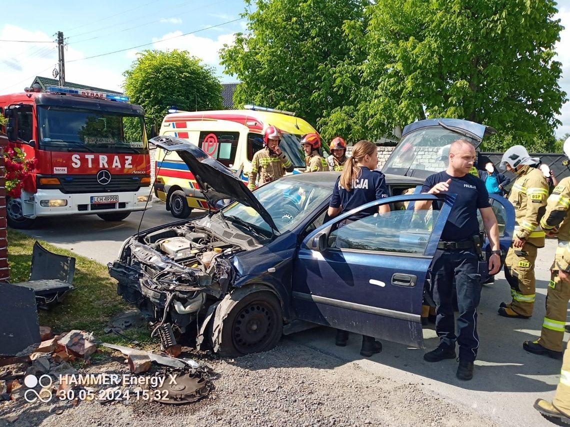 Gm. Kamień. Nagle zjechał z drogi i uderzył w ogrodzenie