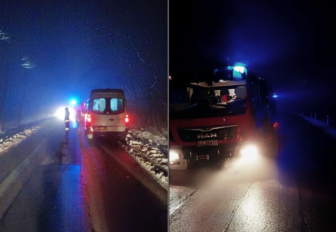 Gm. Kraśniczyn. Przeszkoda na drodze w Żułowie. Uderzył w nią bus