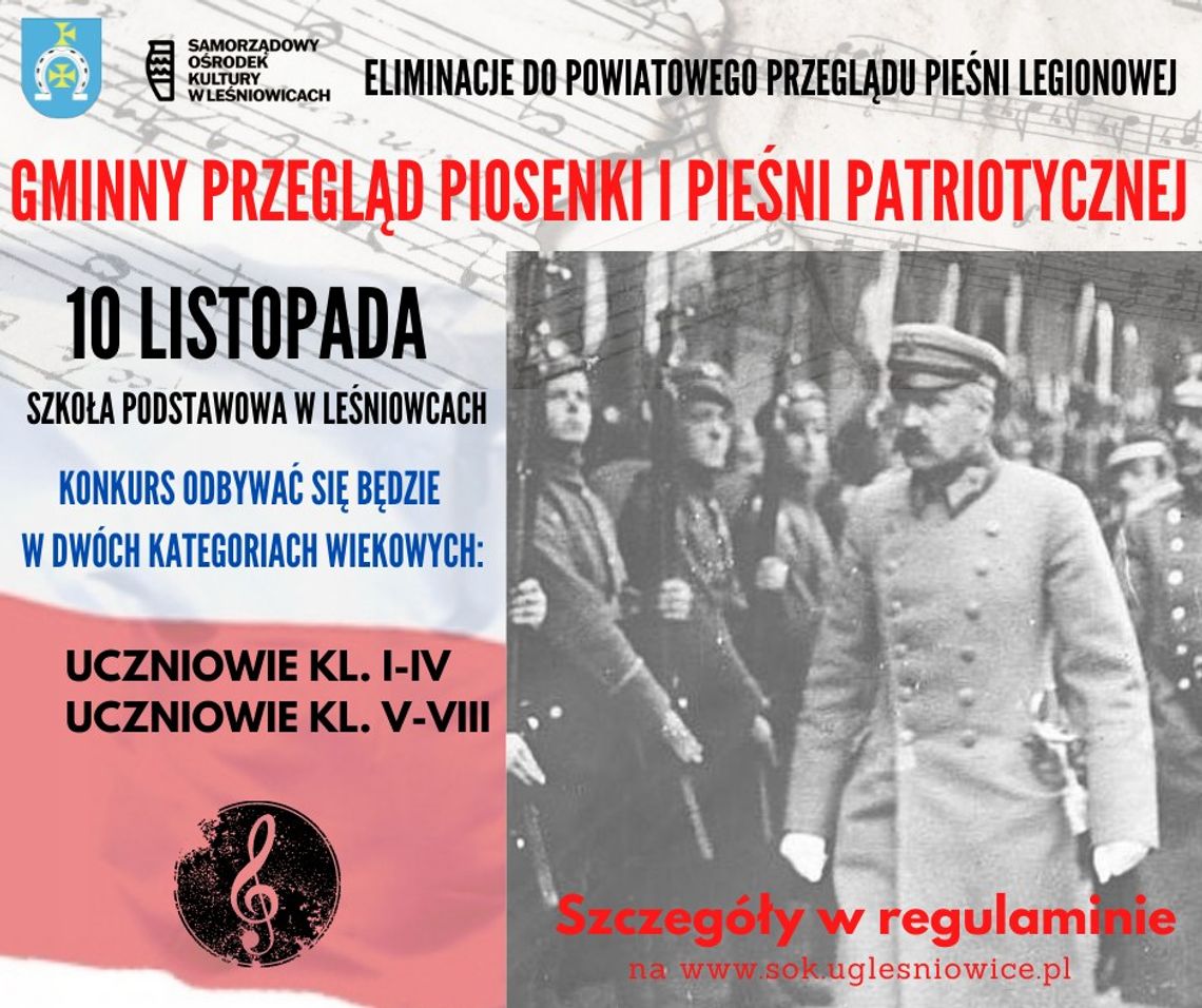 Gm. Leśniowice. Weź udział w konkursie pieśni patriotycznej