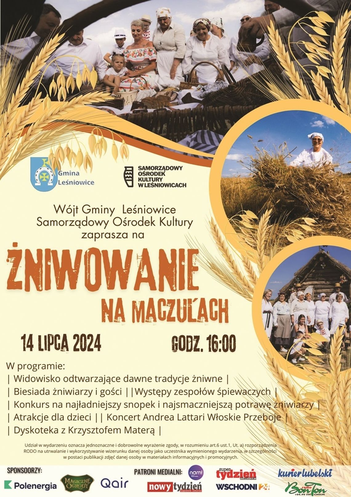 Gm. Leśniowice. Żniwowanie nad zalewem Maczuły