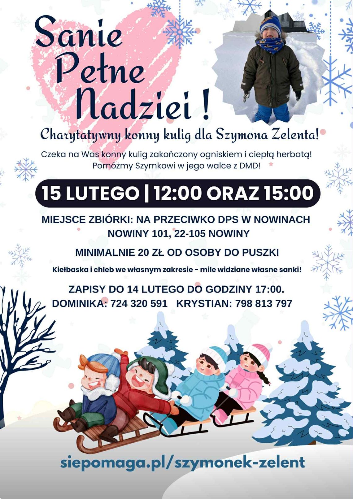 Gm. Ruda- Huta. Charytatywny kulig konny dla Szymonka Zelenta Gm. Ruda- Huta. Charytatywny kulig konny dla Szymonka Zelenta