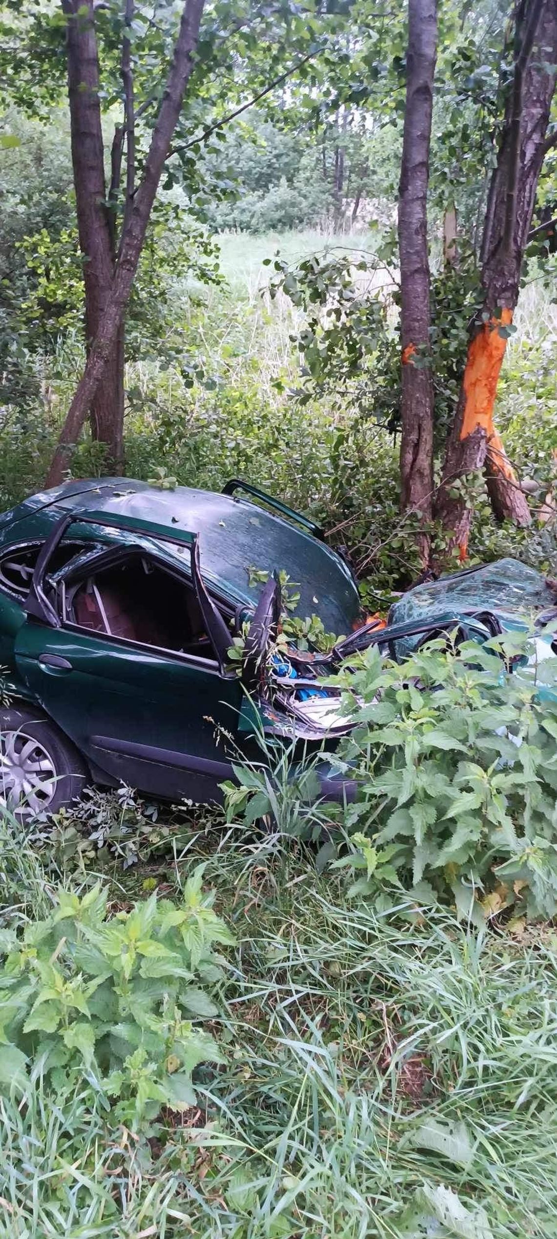 Gm. Ruda Huta. Wypadł z drogi i uderzył w drzewo