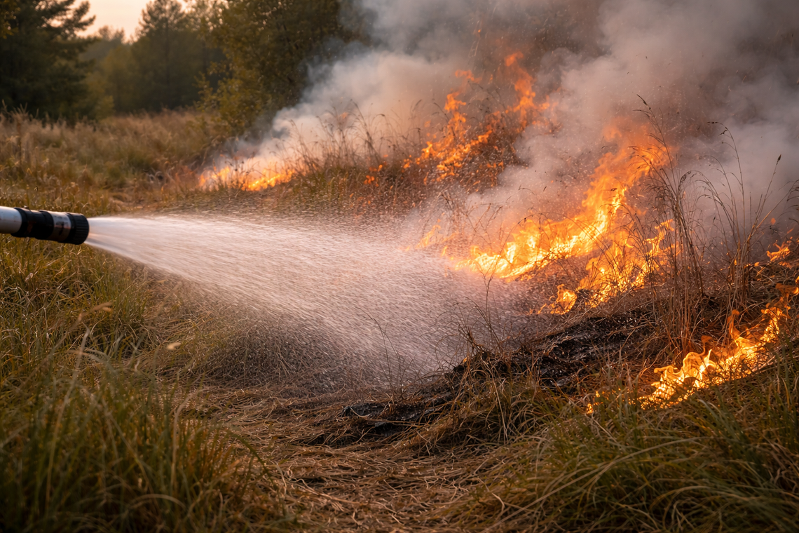 Gm. Ruda-Huta. Pożar ściółki leśnej i nadpalenie kilkunastu drzew