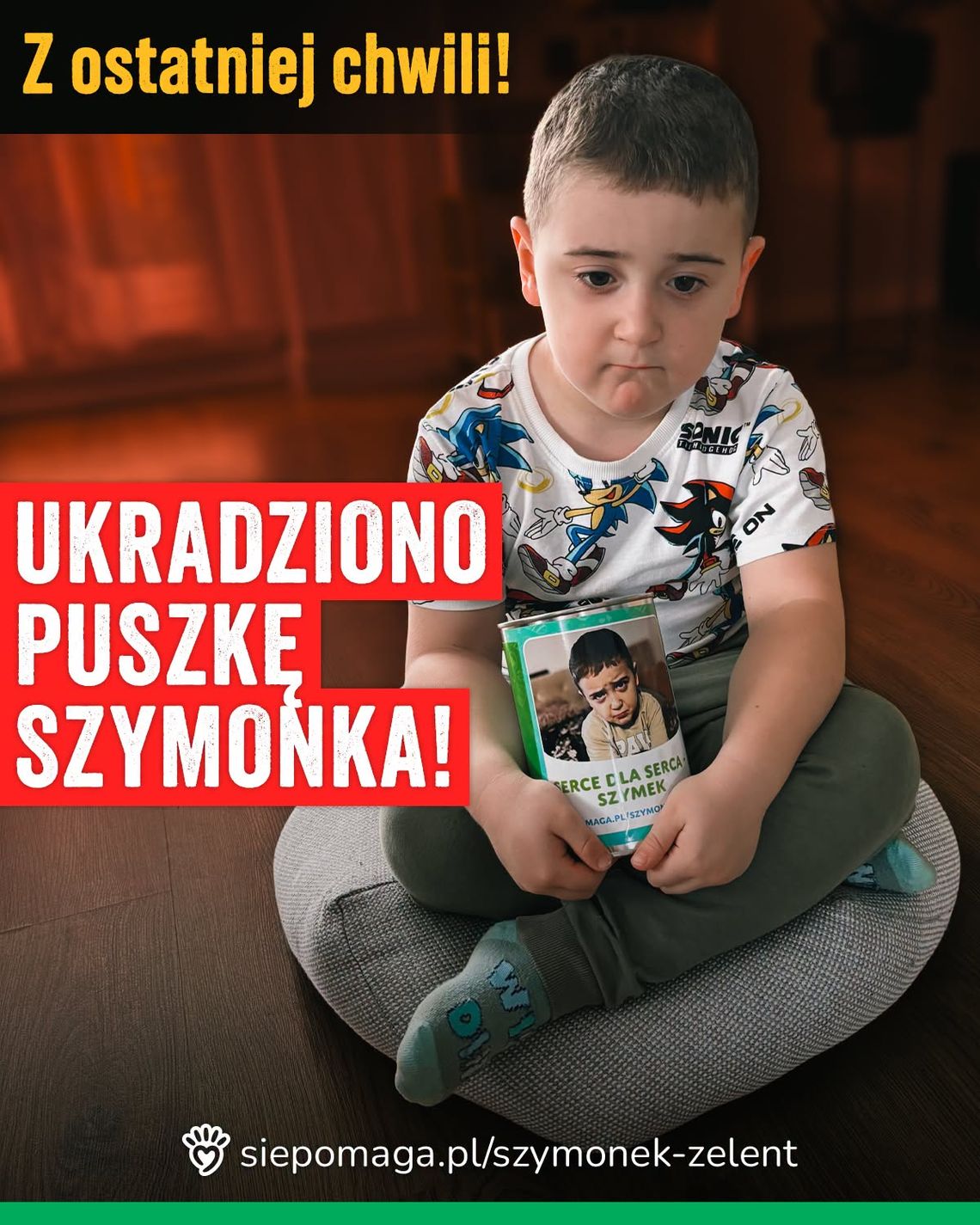 Gm. Ruda-Huta. SKANDAL! Ktoś ukradł skarbonkę chorego Szymka. To już trzeci taki przypadek Gm. Ruda-Huta. SKANDAL! Ktoś ukradł skarbonkę chorego Szymka. To już trzeci taki przypadek
