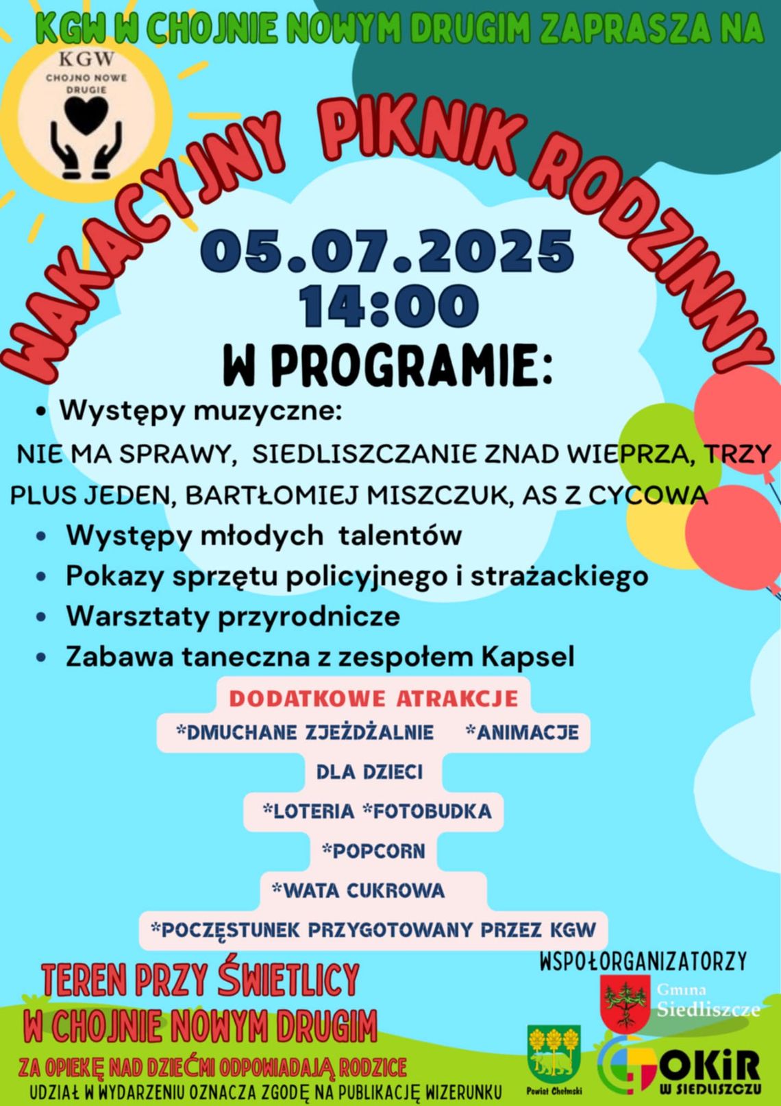 Gm. Siedliszcze. "Wakacyjny Piknik Rodzinny" w Chojnie Nowym Drugim