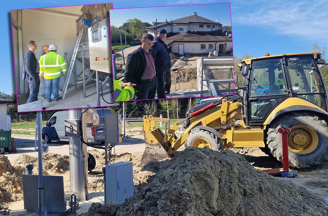 widok na terene rozbudowy oczyszczalni ścieków w Urszulinie