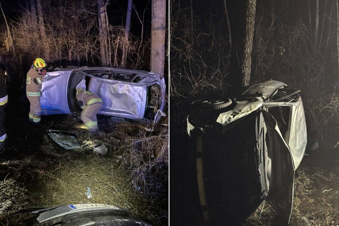 Gm. Urszulin. Poważny wypadek w Babsku. Audi w rowie, 24-latek w szpitalu