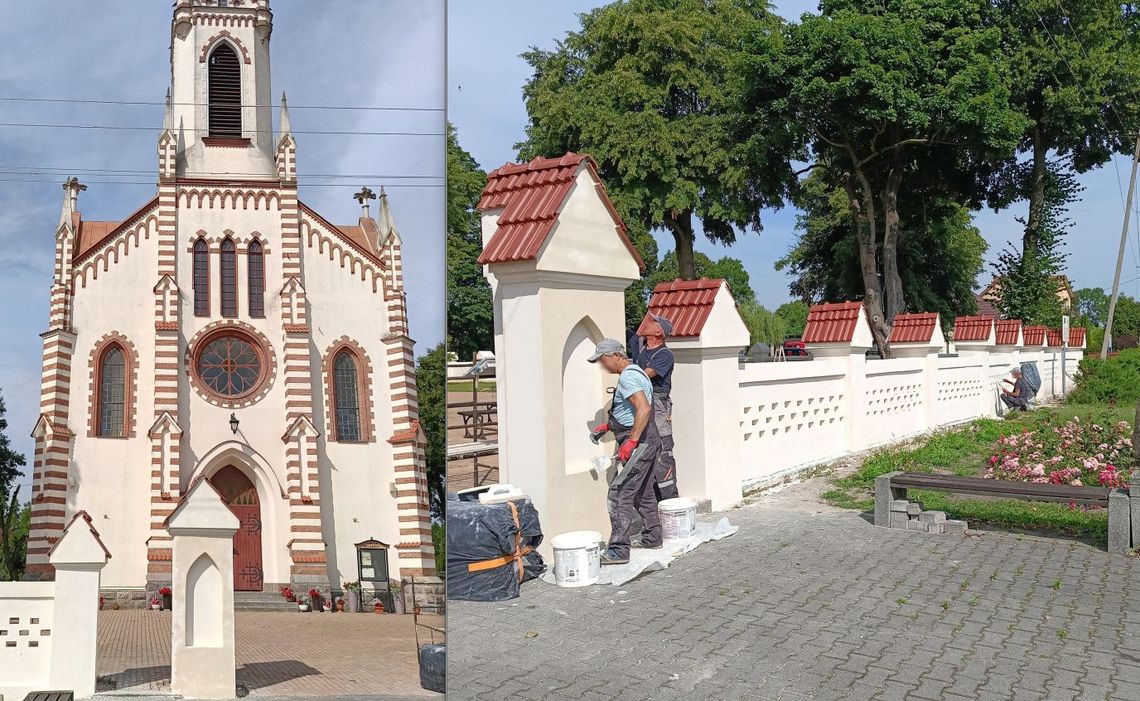 Gm. Włodawa: Kończy się remont zabytkowego ogrodzenia kościoła w Różance
