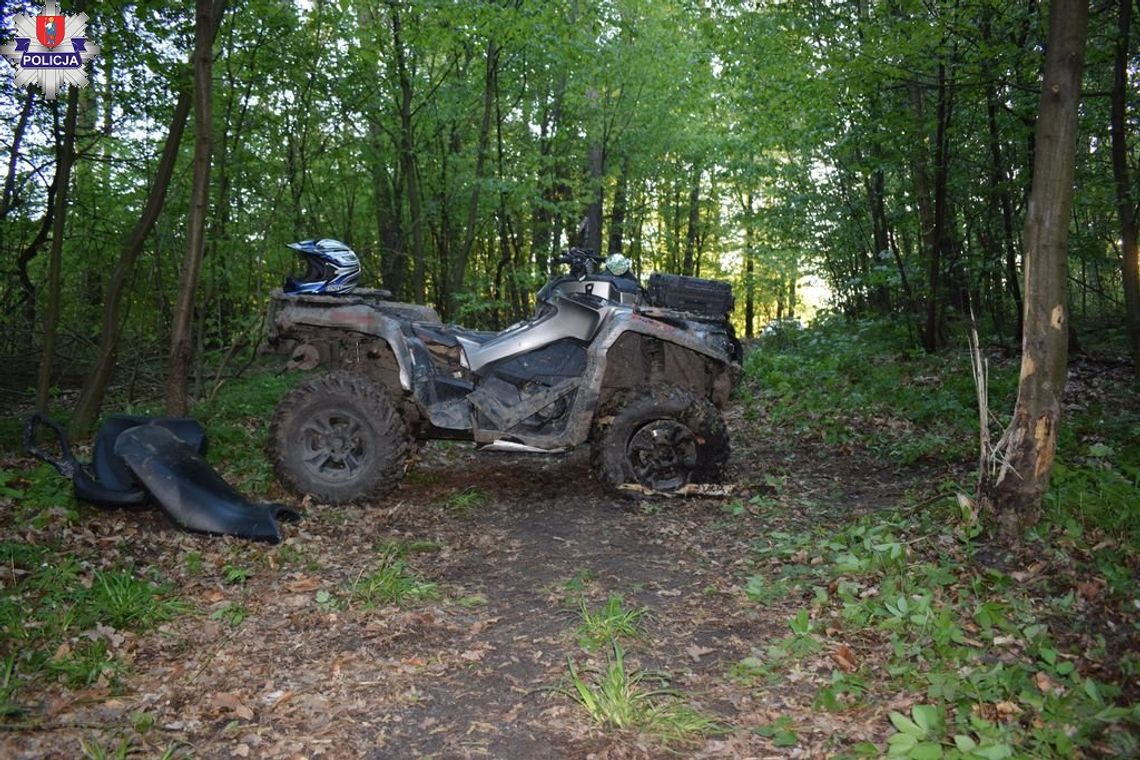 22-latek quadem uderzył w drzewo. Badania alkomatem odmówił