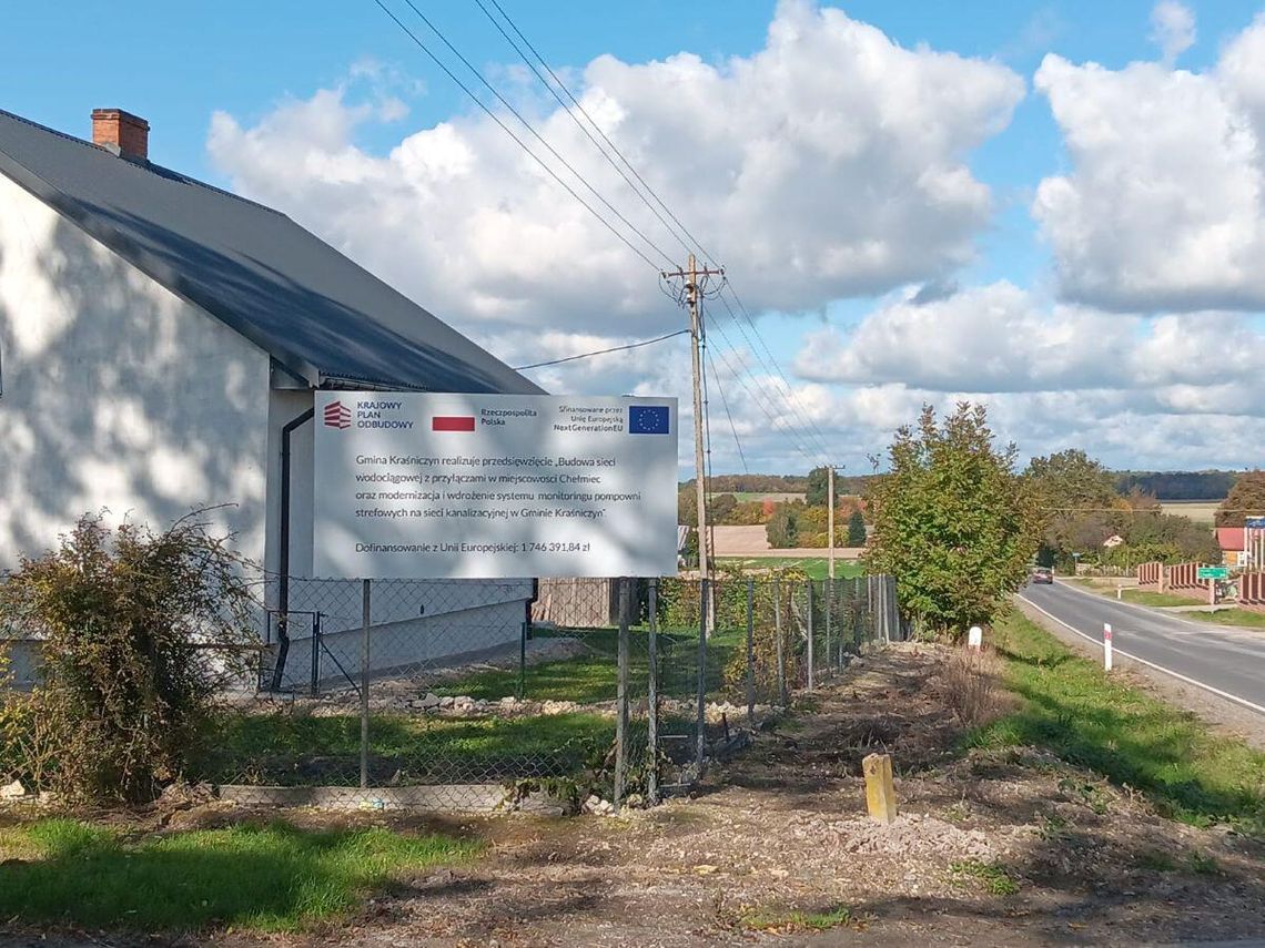 Gmina Kraśniczyn rozwija infrastrukturę wodno-kanalizacyjną z Krajowego Planu Odbudowy