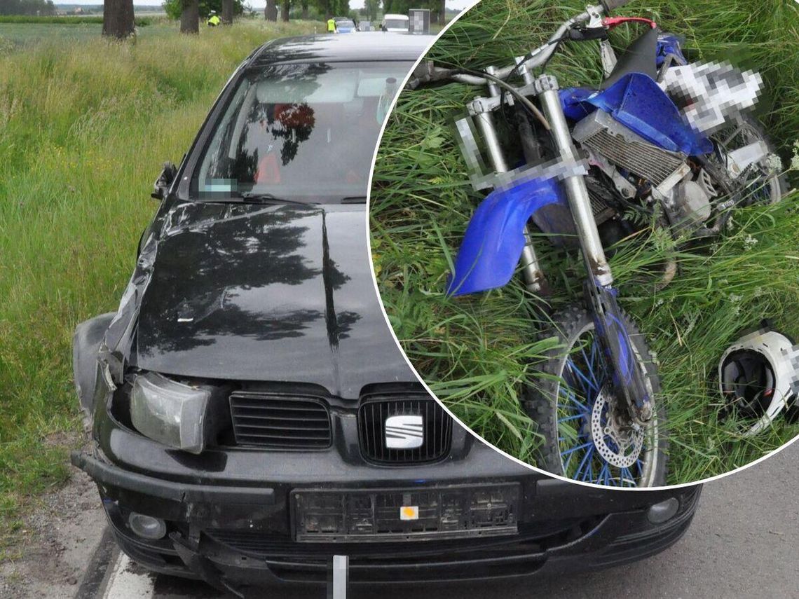 Wypadek przed Dniem Dziecka. 15-latek poważnie ranny po zderzeniu z Seatem