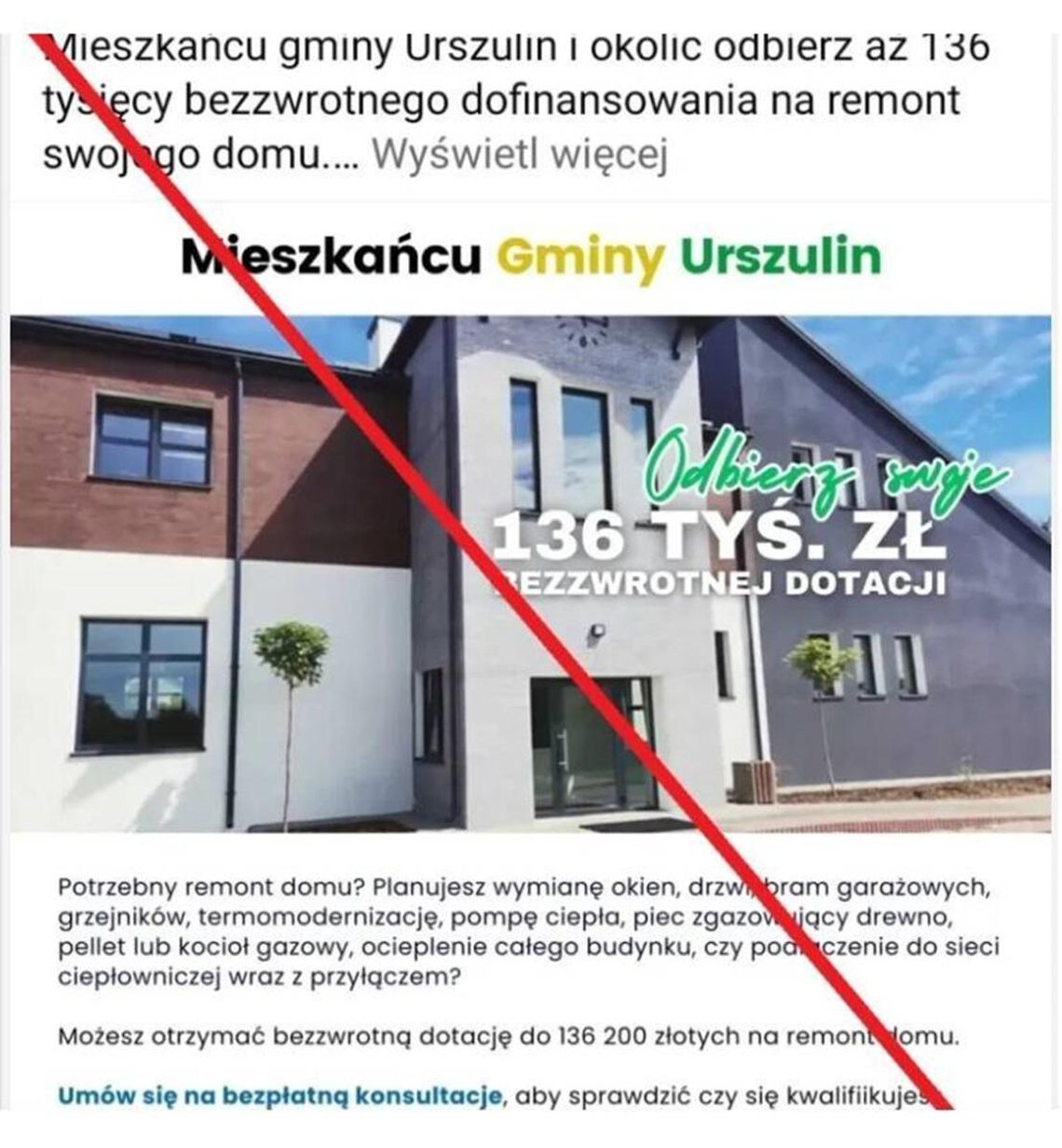 Gmina Urszulin dementuje powiązania z firmą wykorzystującą wizerunek siedziby urzędu w reklamie