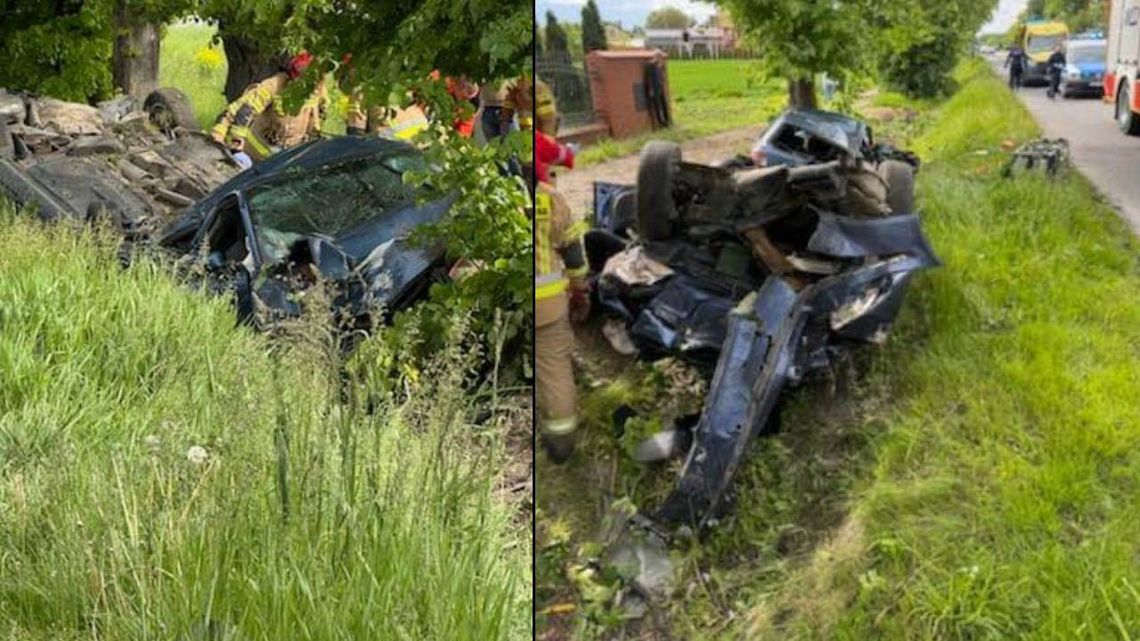 Groźny wypadek w Strupinie Małym. Trzy osoby zabrane do szpitala