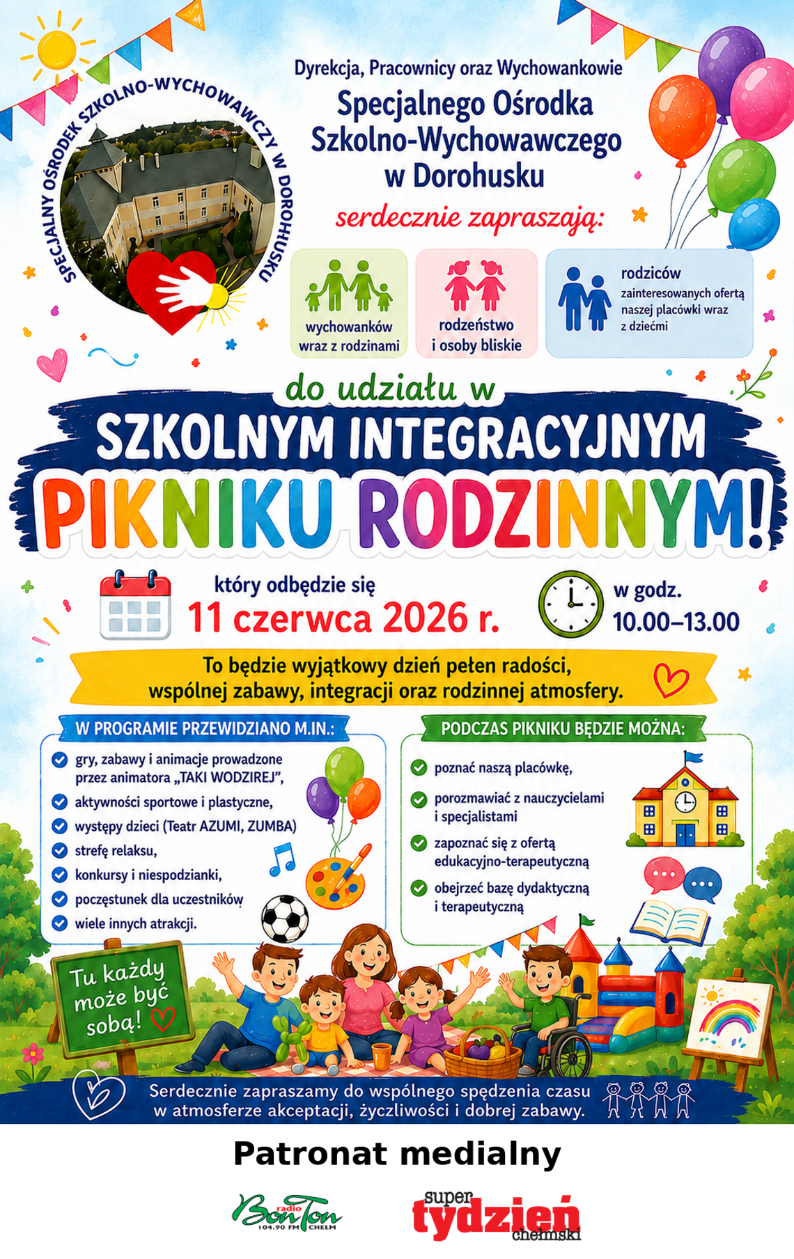 Integracyjny piknik rodzinny w Dorohusku. Będą atrakcje dla dzieci i czas na rozmowę Wydarzenie odbędzie się 11 czerwca w godzinach 10:00-13:00.