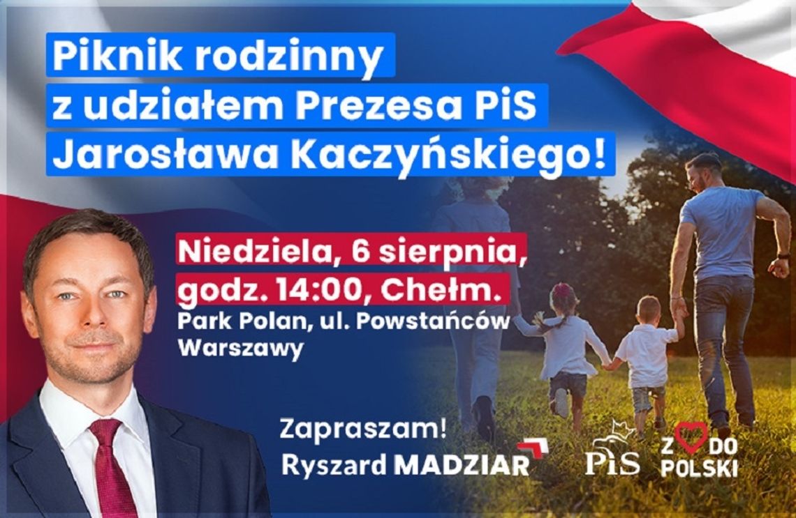 Jarosław Kaczyński na pikniku Prawa i Sprawiedliwości w Chełmie