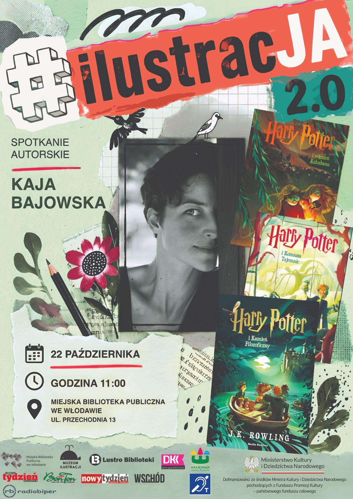 Miejska Biblioteka Publiczna we Włodawie zaprasza 22 października o godz. 11.00 na spotkanie autorskie z Kają Bajowską w ramach projektu #ilustracJA 2.0.