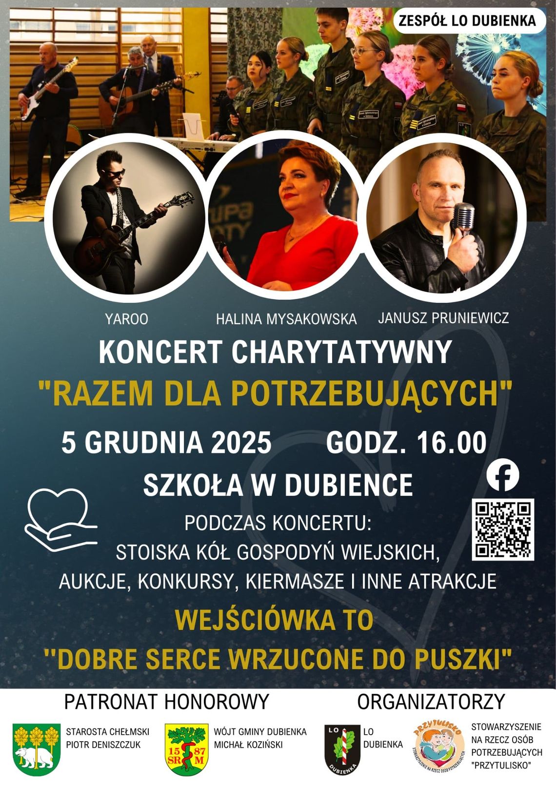 5 grudnia, w szkole w Dubience odbędzie się koncert charytatywny „Razem dla potrzebujących”.