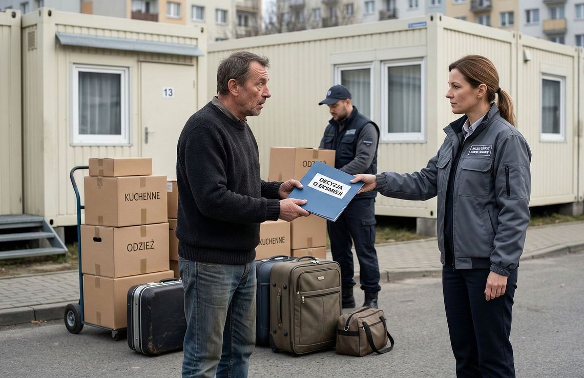 dłużnik dostaje decyzję o eksmisji do konteneru socjalnego