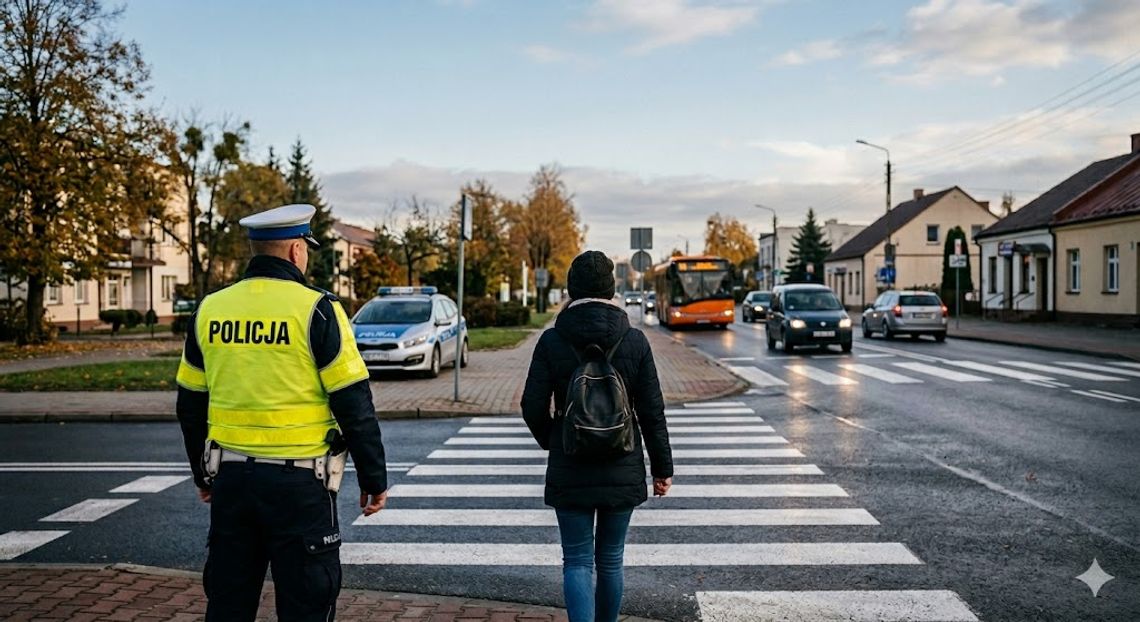 Kontrole na drogach powiatu chełmskiego. Trwa akcja „Bezpieczny Pieszy”