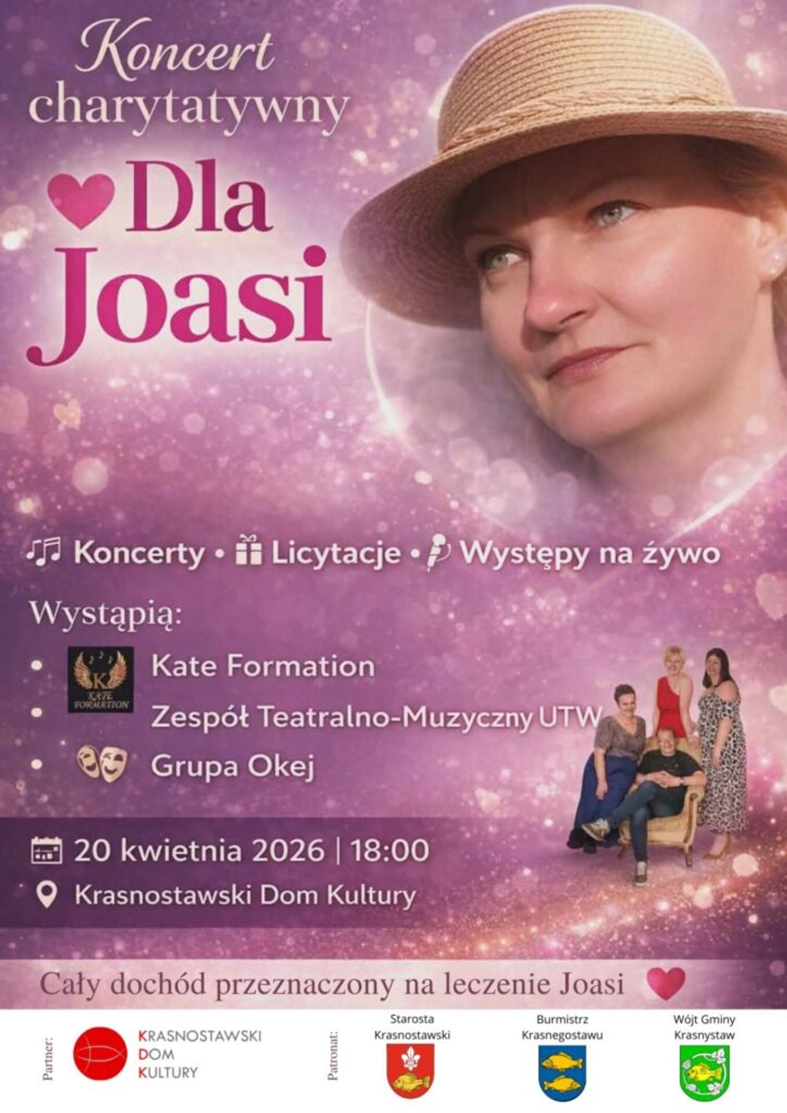 Koncert charytatywny odbędzie się 20 kwietnia o godzinie 18:00 w Krasnostawskim Domu Kultury.