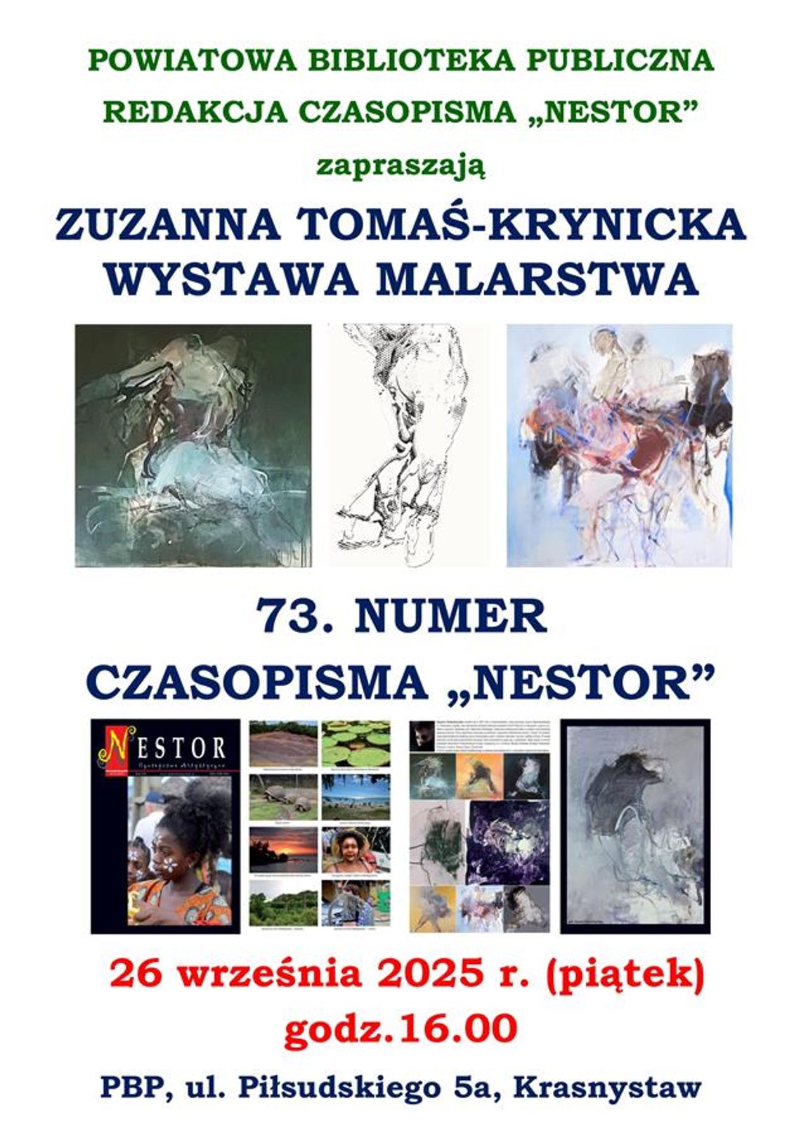 Krasnystaw. Malarstwo i człowiek – wystawa Zuzanny Tomaś-Krynickiej Krasnystaw. Malarstwo i człowiek – wystawa Zuzanny Tomaś-Krynickiej