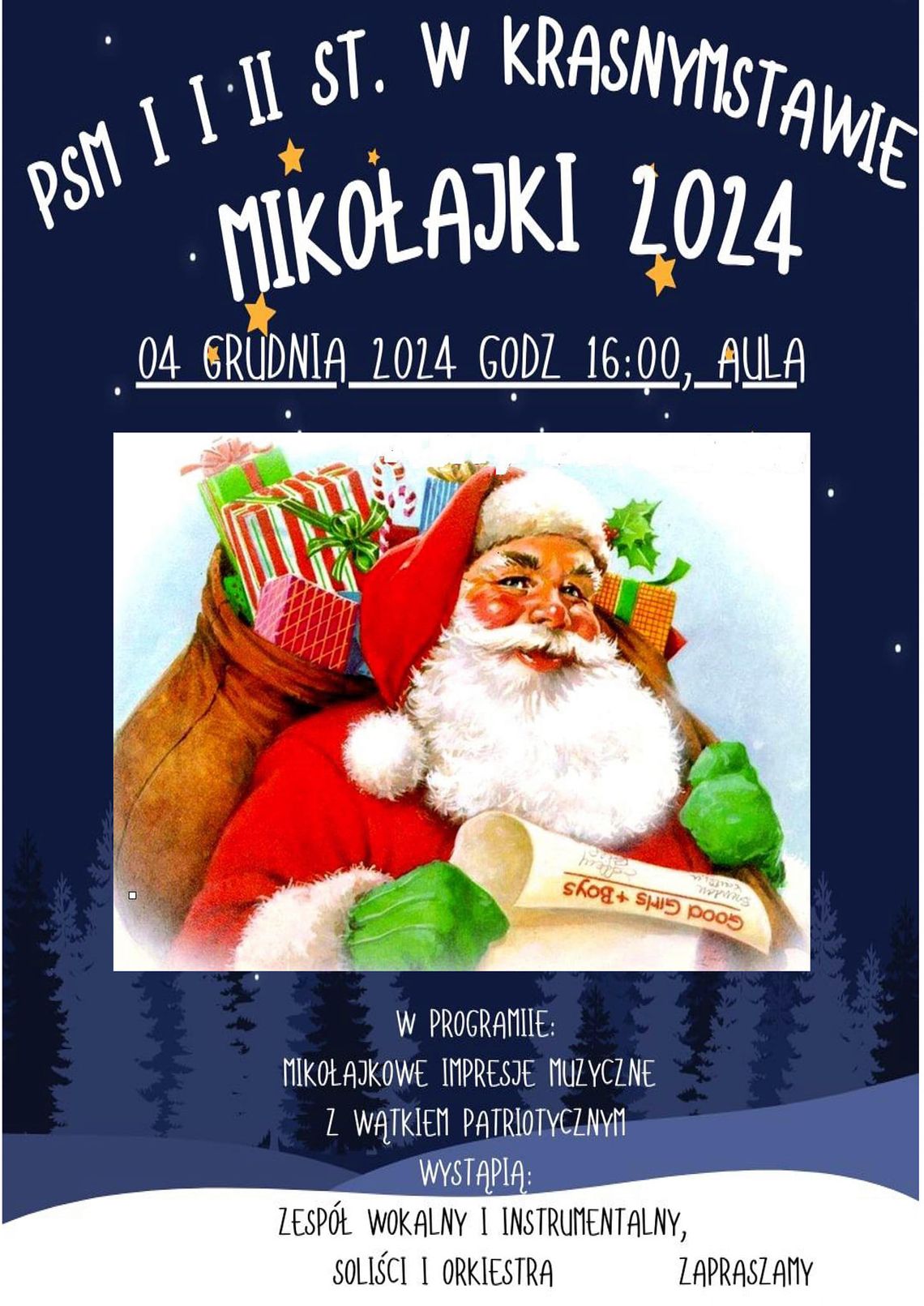 Krasnystaw. Mikołajkowy koncert w szkole muzycznej