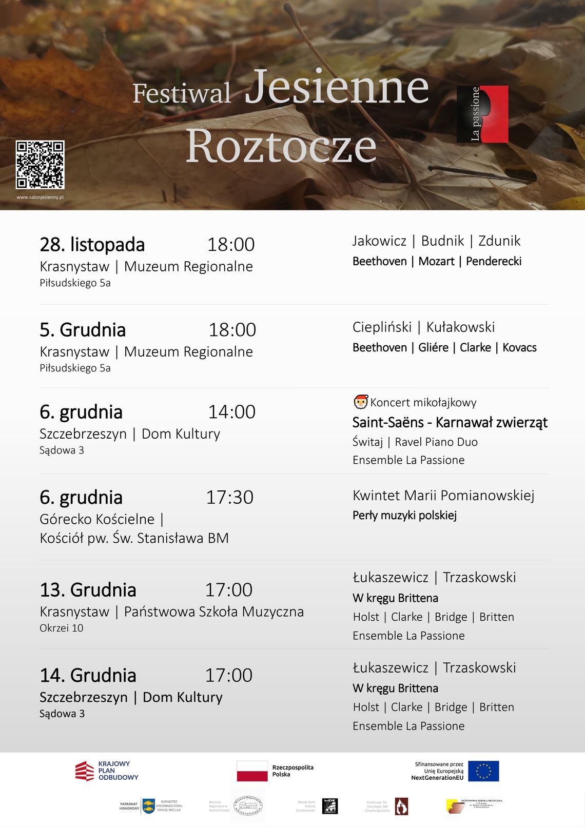 Krasnystaw. Trzy miejscowości, sześć koncertów. Rusza Festiwal „Jesienne Roztocze” Trzy miejscowości, sześć koncertów i wyjątkowe Lokacje. Rusza Festiwal „Jesienne Roztocze”