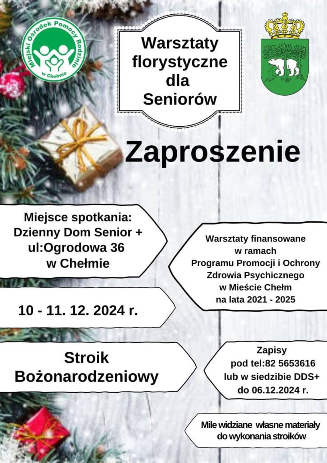 Kreatywne warsztaty dla seniorów w Chełmie