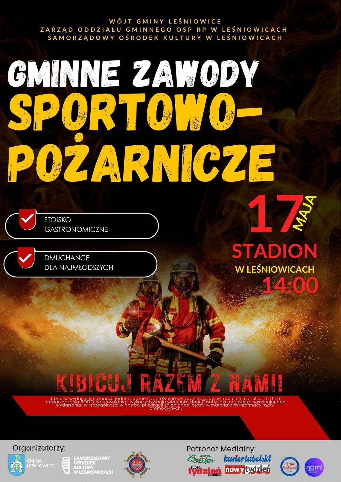 Leśniowice. Czas na wielkie emocje i sportową rywalizację 17 maja stadion w Leśniowicach stanie się areną Gminnych Zawodów Sportowo-Pożarniczych, łączących widowiskowe konkurencje z rodzinnym festynem.