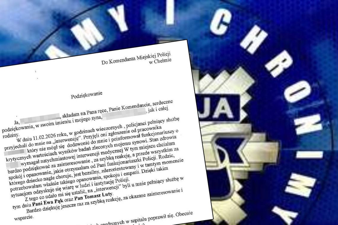 Liczyła się każda minuta. Policjanci z Chełma na ratunek choremu dziecku