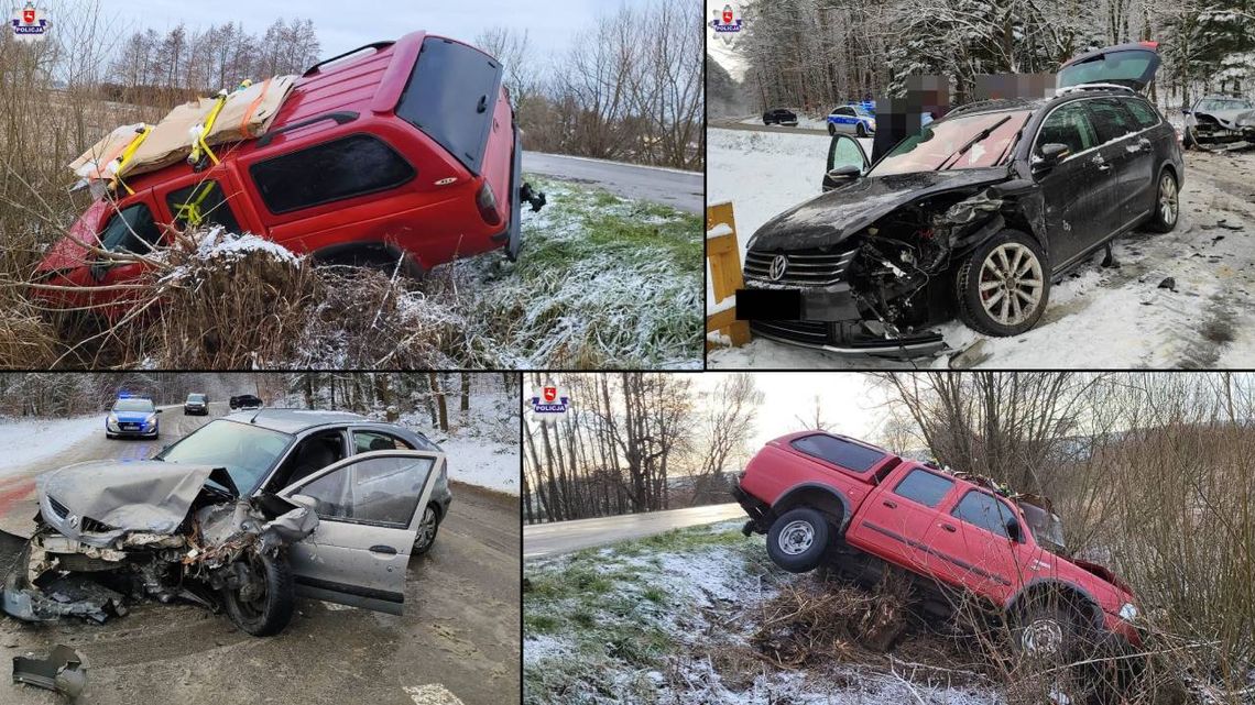 Lubelskie. Niebezpiecznie na drogach! Ponad 60 zdarzeń jednego dnia Lubelskie. Niebezpiecznie na drogach! Ponad 60 zdarzeń jednego dnia