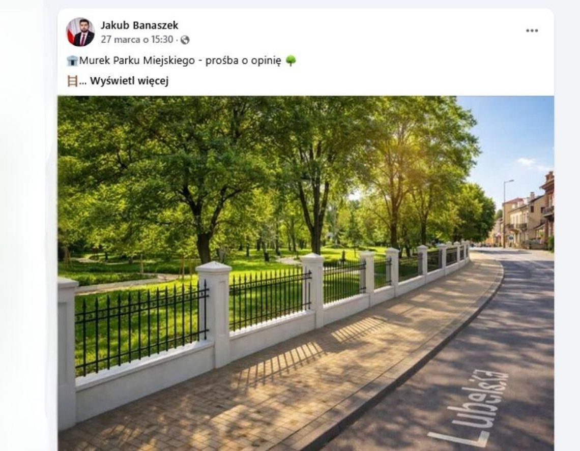 Murek w Parku Miejskim w Chełmie do przebudowy. Prezydent pokazuje koncepcję i zbiera opinie