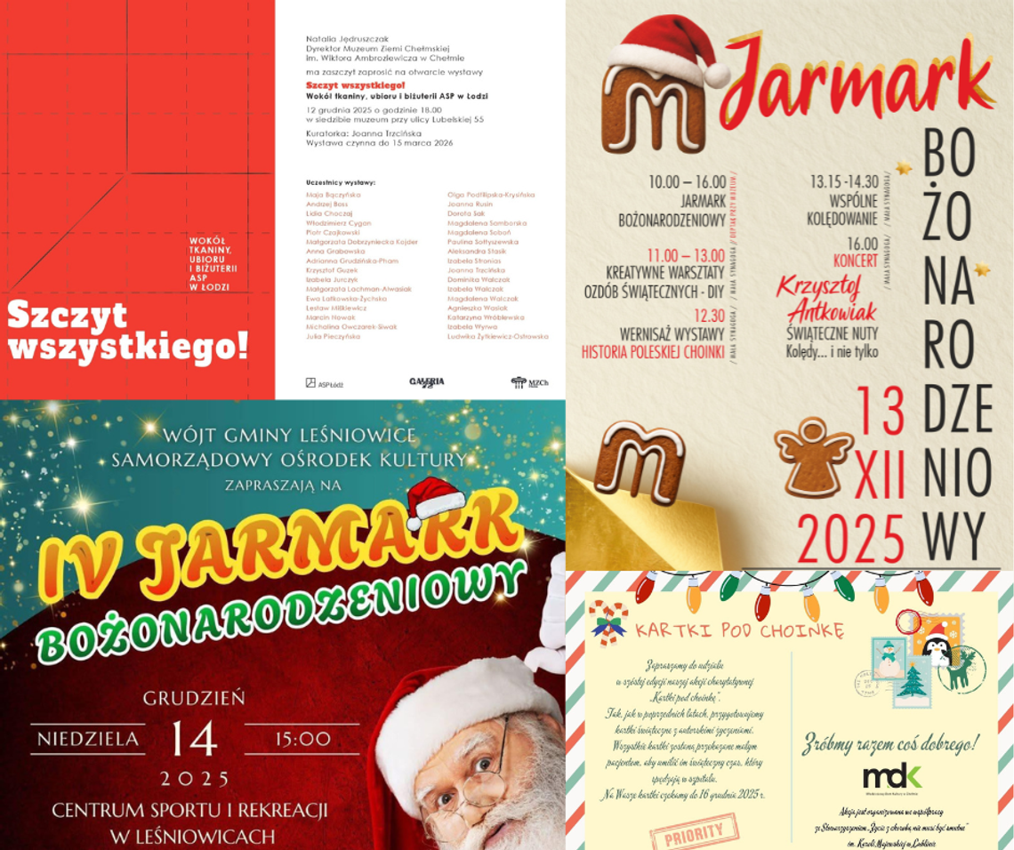 NIE PRZEGAP [12-14 grudnia] JARMARKI,  WYSTAWY, SPOTKANIA, KONCERTY